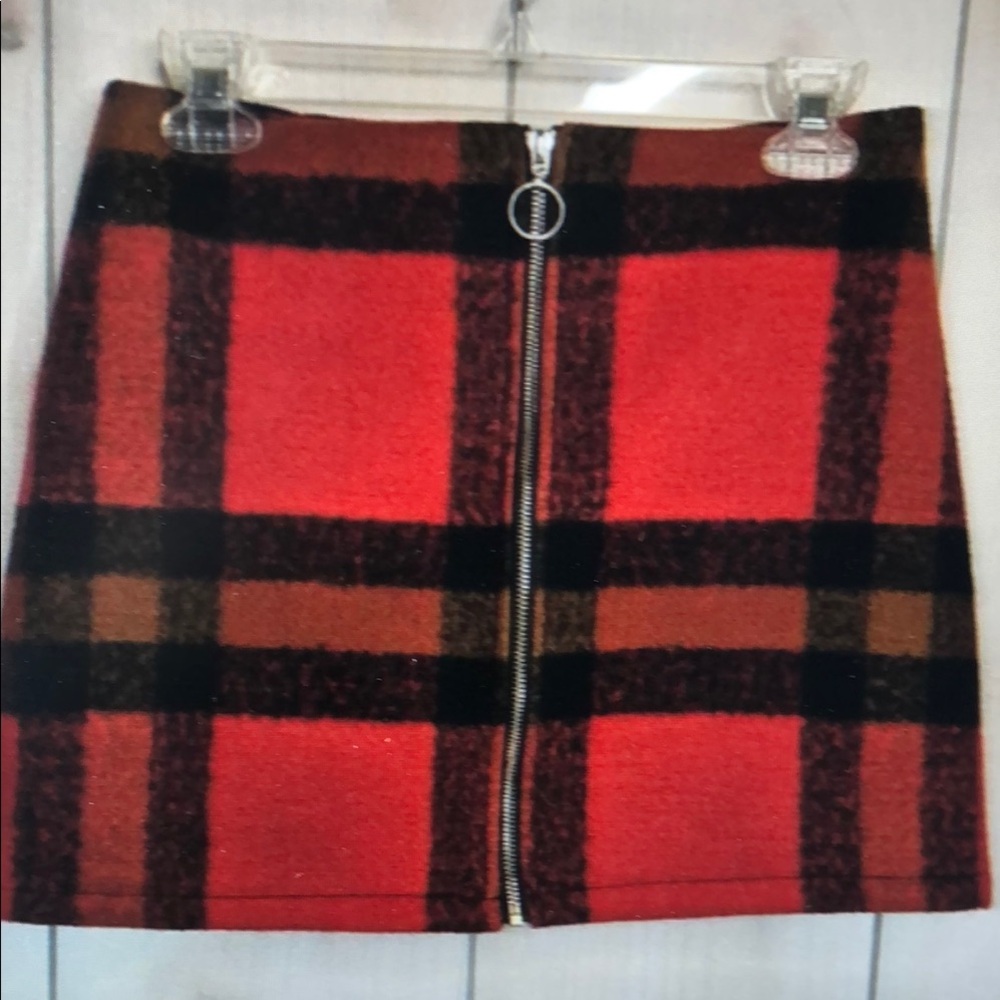 Plaid Red and Brown Women's Skirt